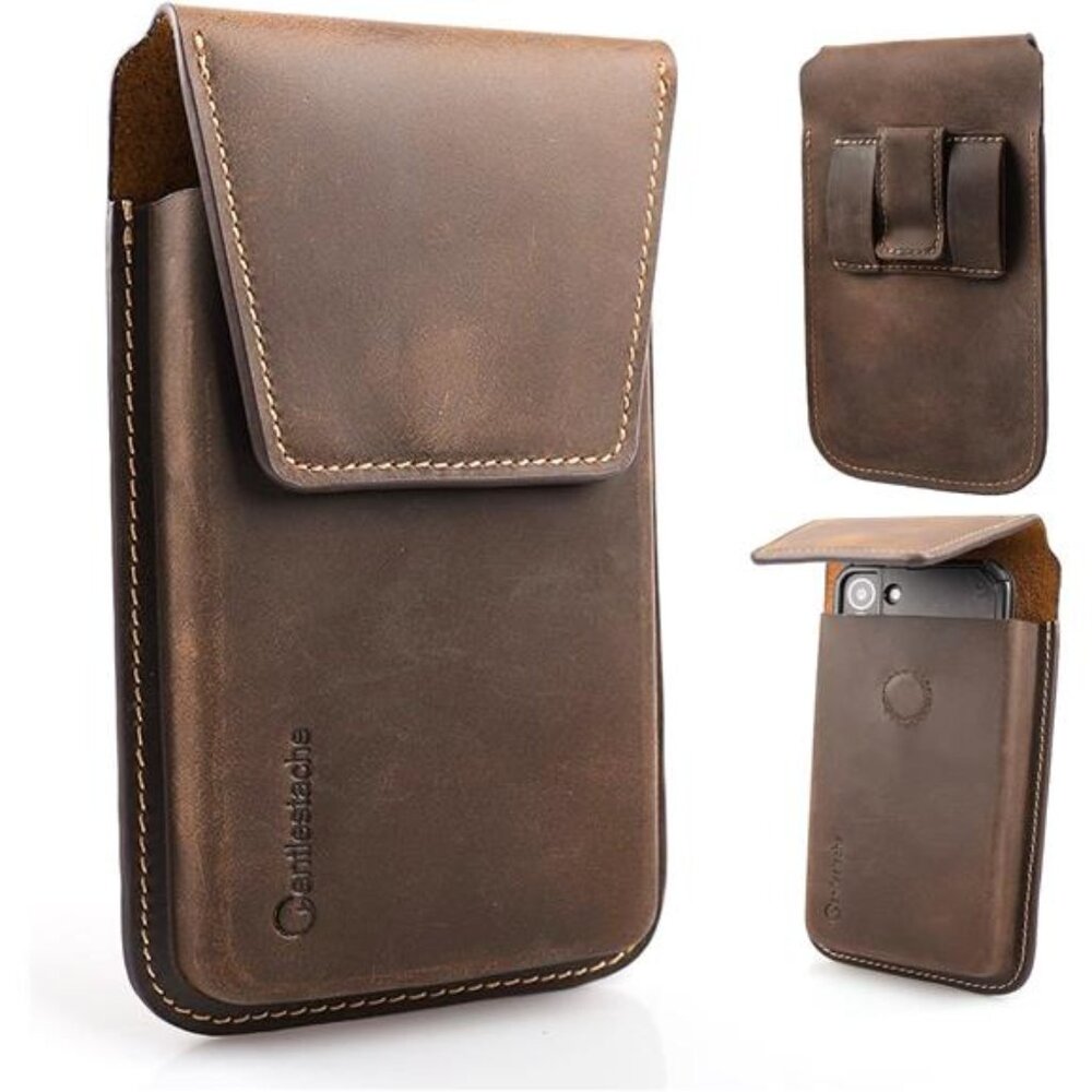 Leather Cell Phone Holster with Belt Clip,Flip CellPhone Case for iPhone14 13Pro